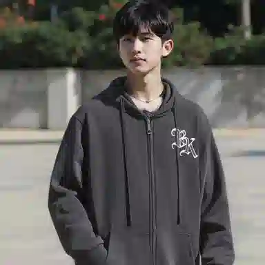 大卫贝肯 运动百搭休闲字母印花小众设计感舒适通勤柔软开衫套头连帽卫衣 男女同款