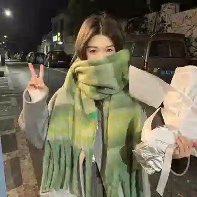 The Simpsons Plaid Gradient Scarf