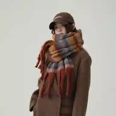 The Simpsons Plaid Gradient Scarf