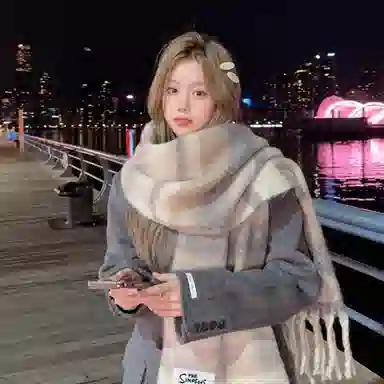 The Simpsons Plaid Gradient Scarf