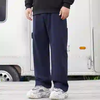 乔拉格 宽松显瘦休闲运动风高腰工装裤 男女同款