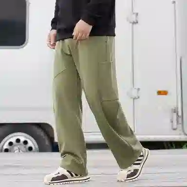 乔拉格 宽松显瘦休闲运动风高腰工装裤 男女同款