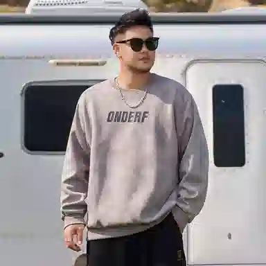 乔拉格 大码男装 扎染效果字母印花卫衣 男女同款
