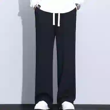 乔拉格 直筒秋季加肥休闲高腰针织运动裤 男女同款