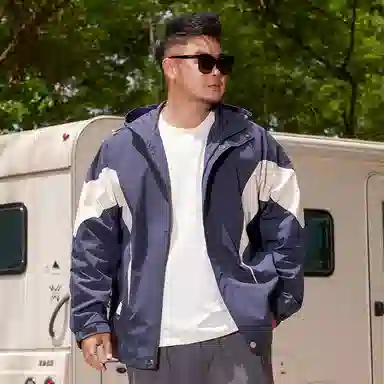 乔拉格 宽松双色拼接秋季休闲风夹克 男女同款