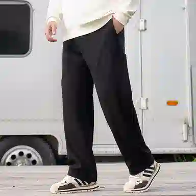 乔拉格 宽松显瘦休闲运动风高腰工装裤 男女同款