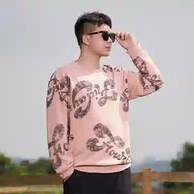 乔拉格 宽松休闲圆领字母套头卫衣 男女同款
