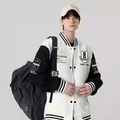 ROBINHOOD Colorblock Baseball Jacket