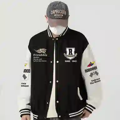 ROBINHOOD Colorblock Baseball Jacket