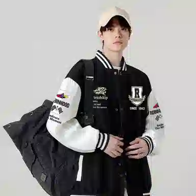 ROBINHOOD Colorblock Baseball Jacket