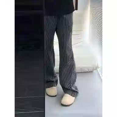 Gu Huo Fishbone Stripe Chenille Pants