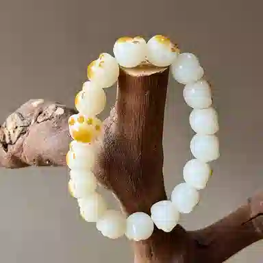 亮尊 可爱萌萌猫爪 国潮文玩盘玩绕指 白玉菩提 手串 通用