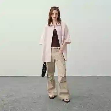 PSO Brand Bubble Yarn Plaid Embroidered Shirt