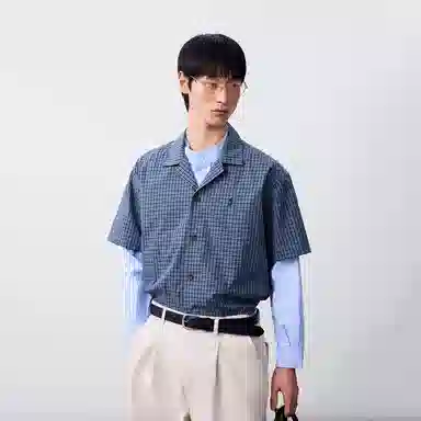 PSO Brand Plaid Woven Embroidered Dog Shirt