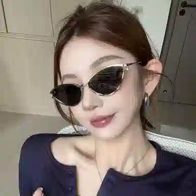 无限兔 欧美高级感时尚潮流小框百搭墨镜 金属 猫眼 太阳眼镜 男女同款情侣款