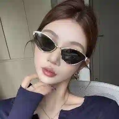 无限兔 欧美高级感时尚潮流小框百搭墨镜 金属 猫眼 太阳眼镜 男女同款情侣款