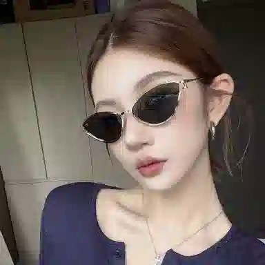 无限兔 欧美高级感时尚潮流小框百搭墨镜 金属 猫眼 太阳眼镜 男女同款情侣款