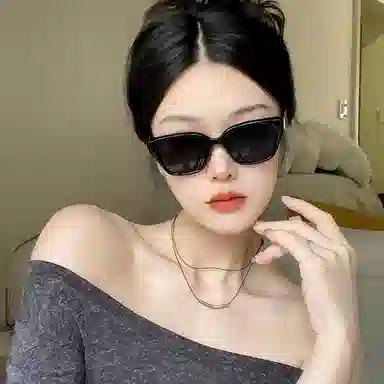 无限兔 美式高级感百搭猫眼防紫外线户外登山通勤圆脸显瘦墨镜 太阳眼镜 男女同款情侣款