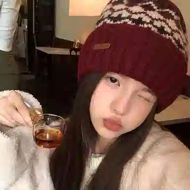 【费尔岛提花帽】 无限兔 秋冬保暖复古加厚针织防寒帽毛线显脸小护耳套 羊毛混纺 绒线帽 男女同款情侣款