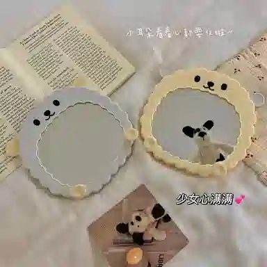 计轩 卡通小羊台式可爱桌面梳妆化妆镜