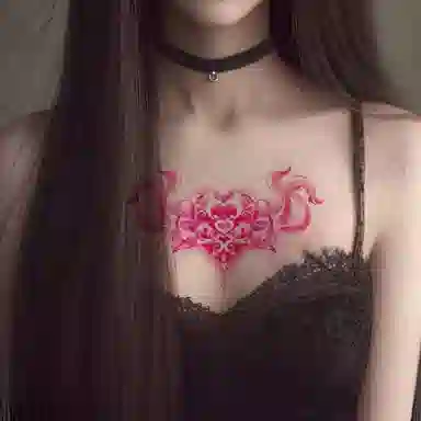 计轩  御姐纹身贴 防水女遮盖疤痕腹部腰胸口性感彩色贴纸