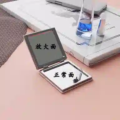计轩 高级感猫咪便携折叠手拿翻盖式化妆镜