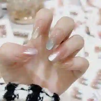 计轩 多巴胺糖果彩虹手工  穿戴甲 长款马卡龙色渐变 猫眼