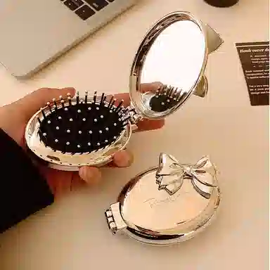 计轩 镀银蝴蝶按摩梳 小巧便捷