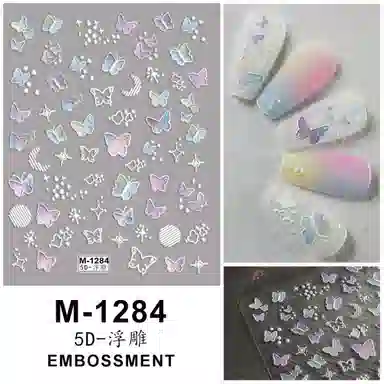 计轩 浮雕立体蝴蝶美甲贴纸 手绘饰品贴