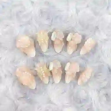 计轩 手工冰透高级  穿戴甲 尖型裸色渐变 纯欲