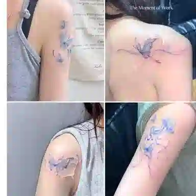 计轩  蓝色高颜值纹身贴 防水持久