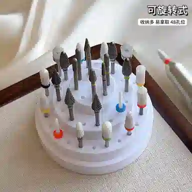 计轩 透明防尘盖美甲工具收纳盒 可旋转打磨头