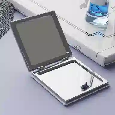 计轩 简约双面图案梳妆镜子
