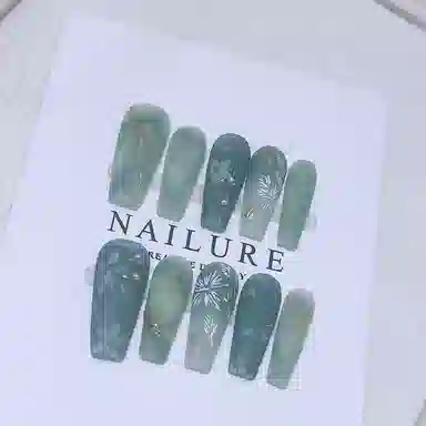 计轩 中国风水彩彩绘  穿戴甲 长款婉青丝色晕染 纯欲