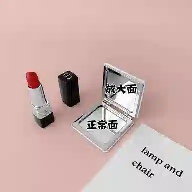 计轩 翻盖式折叠小镜子 便携式玫瑰花迷你