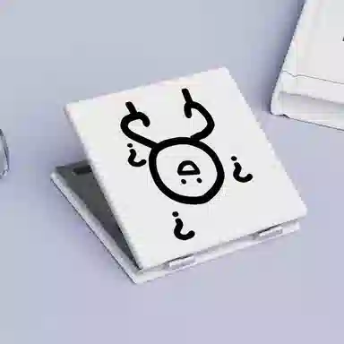 计轩 火柴人简约便携 可爱迷你卡通小镜子