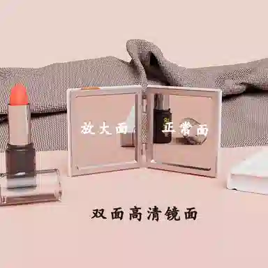 计轩 高级感猫咪便携折叠手拿翻盖式化妆镜