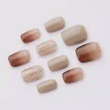 计轩 猫眼显白  穿戴甲 短梯琥珀色渐变
