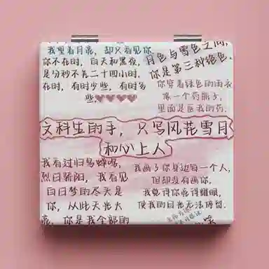 计轩 创意文字随身迷你折叠化妆镜
