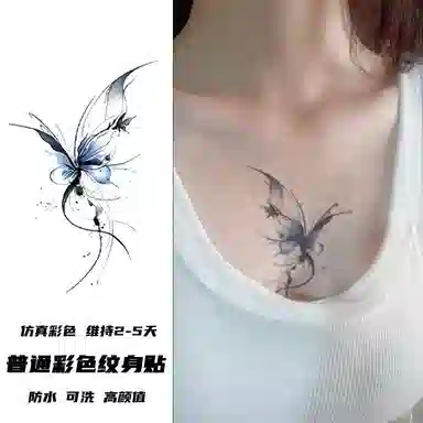 计轩  彩色蝴蝶组合性感持久防水纹身贴