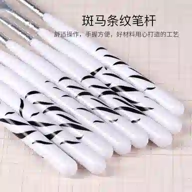 计轩 斑马水晶点钻彩绘画花扇形美甲笔 新手练习