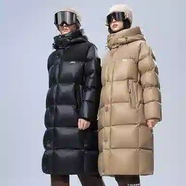 雅鹿 加厚连帽户外长袖羽绒服 男女同款