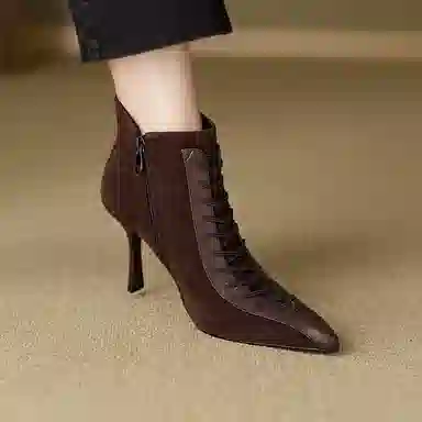 JIUXINGDAO Cross-Tie Ankle Boots