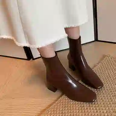 牛皮革 法式简约显瘦舒适优雅时尚 短靴 女款