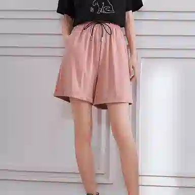 初语 纯色垂感宽松百搭休闲短裤 女款