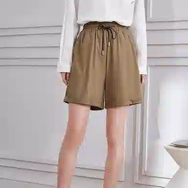 初语 纯色垂感宽松百搭休闲短裤 女款