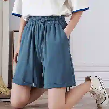 初语 纯色垂感宽松百搭休闲短裤 女款