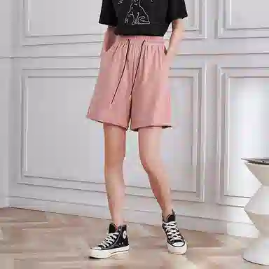 初语 纯色垂感宽松百搭休闲短裤 女款