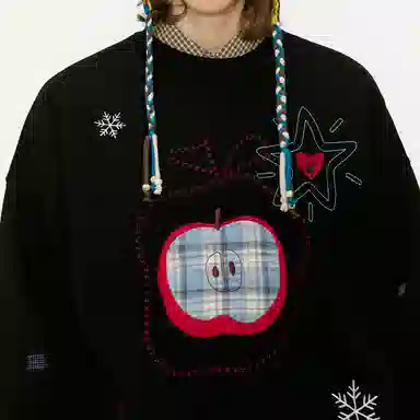 Guuka Christmas Apple Embroidered Sweatshirt