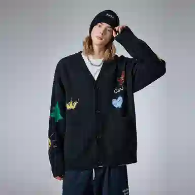 Guuka V-Neck Cardigan Pink